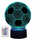 NOČNÁ LAMPA 3D LED FUTBALOVÁ FUTBALOVÁ LAMPA 16 FAREB + DIAĽK.