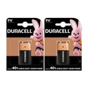 Duracell alkalická batéria 9V 6LR61 6F22 MN1604 Duralock 600 mAh 2 ks.