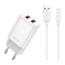 SIEŤOVÁ NABÍJAČKA 2xUSB 2,4A + USB-Lightning kábel