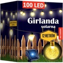 SOLÁRNE ZÁHRADNÉ GARLANDY SOLÁRNE LAMPY 100 LED ŽIAROViek NA BALKÓN 14 metrov