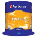 Verbatim DVD-R, matná strieborná, 43549, 4,7 GB, 16x, vreteno, 100-balenie, bez