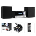 HiFi HiFi Systém Audizio 50W BT CD DAB+ FM USB diaľkový ovládač MP3