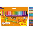 BIC COULEUR FLUO ZNAČOVAČE, 24 FARIEB, VRÁTANE 3 FLORESCENČNÝCH, ZNAČOVAČE