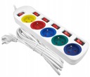 PREdlžovací kábel Power Strip 3m 5 zásuviek FAREBNÝ