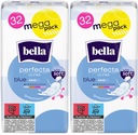 Bella Perfecta Ultra Blue extra mäkké hygienické vložky s krídelkami 32 KS x 2