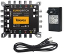 MultiSwitch 5/6 výstupov Televes 719502 EUROSWITCH 5x6 + 12V napájací zdroj 732101