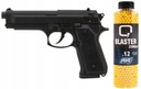 Pištoľ M92F Black ASG, SET GULIČEK