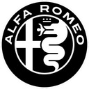 Samolepka s logom Alfa Romeo, plnofarebná, čierna, rozmer 50X50cm, záruka