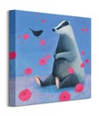 Obraz Black Ailsa Badger on Blue 40x40 cm