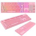 HAVIT KB871L RGB mechanická klávesnica ružová USB