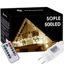 LAMPY SVETELNÁ ZÁCLONA 500 LED IP44 BIELA ​​+ DIAĽKOVÉ OVLÁDANIE