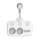 LDNIO Power Strip 2 AC zásuvky 3x USB USB-C