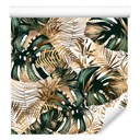 Tapeta do obývačky TROPICAL Monstera Palm Leaves Abstract Glamour