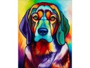 DIAMANTOVÁ VÝŠIVKA PSA BEAGLE FARBA 30x40cm