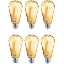 6x E27 LED žiarovka 6W = 50W 2200K EDISON FILAMENT