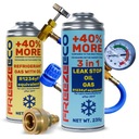 3v1 FIX Oil Sealant Gas R1234yf KLIMATIZÁCIA CHLADIVO AC HADICA + ADAPTÉR