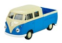 WELLY VW VOLKSWAGEN T1 DVOJITÝ KABÍNOVÝ PICKUP MODRÁ 1:34 NOVÝ MODEL 43603