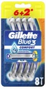 Jednorazové holiace strojčeky Gillette Blue 3 Comfort, 8 kusov