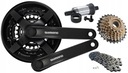 SET SHIMANO 42 kľuka + podpera + 7-rýchlostná voľnobežka + reťaz