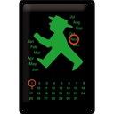 Kovový garážový kalendár 20x30 Ampelmann grün