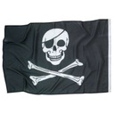 Ozdoba lebky Pirate FLAG BLACK HALLOWEEN