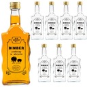 8x WAVE BIMBER SKLENENÁ FĽAŠA 500ML S viečkom NA KARAFU NA VÍNO WHISKY