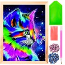 Diamond Cat Motyl Galaxy Diamond Painting Mosaic + Ráme