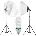 Pologuľatá softbox štúdiová lampa 65W PRO žiarovka