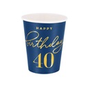 HRNČEKY HAPPY BIRTHDAY 40 NAVY BLUE 220ML 6KS.