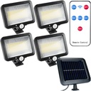 4x BEZDRÔTOVÁ SOLÁRNA LED LAMPA CELOROČNÁ ZÁHRADNÁ IP65 + PANEL + DIAĽK.