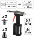 PNEUMATICKÁ NITOVAČKA 2,4mm - 5mm 1060kg SET