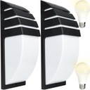 2x DEKORATÍVNA NÁSTENNÁ LAMPA LED LAMPA ČIERNA E27 TEPLÁ BIELA ​​3000K