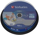 BD-R Verbatim 25 GB Printable SL Datalife Cake 10 ks