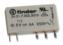 5VDC SPDT 6A FINDER relé 250VAC kontakt: AgNi+Au