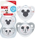 NUK silikónový cumlík Mickey Mouse 6-18 2 ks + puzdro