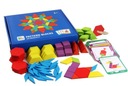 Drevené puzzle Montessori logické puzzle farebné mozaikové tvary