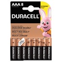 8x Duracell LR03 / AAA základné alkalické batérie