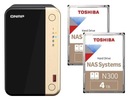 QNAP TS-264-8G + 2x 4TB súborový server Toshiba NAS