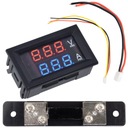 Voltmeter LED panelový ampérmeter 0-50A 100V DC s bočníkom