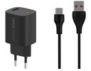 RÝCHLA SIEŤOVÁ NABÍJAČKA PRE TELEFÓN USB 18W PD QC 3.0 TYP C KÁBEL