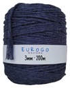 Točená bavlnená šnúra Macrame Ecological ECO Navy Blue 200m 3mm