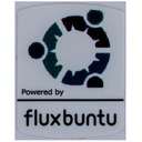 Samolepka Powered by Fluxbuntu 19 x 24 mm