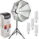 LED osvetľovacia lampa 4x125W okta softbox 80cm statívový difúzor