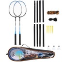 NRZ012 STEEL / BADMINTON SET 2 RAKETY + 3 BRÉNY + SIETE 195x22cm +