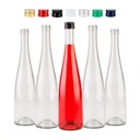 5x Sklenené fľaše na víno, tinktúry, vodku, likér BELVEDERE, 500 ml SO SKRUTKOU