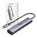 UGREEN ADAPTÉR HUB STATION USB-C NA 3X USB-A 3.0 1X USB-C RJ45 LAN GIGABIT