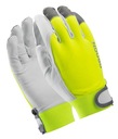 2 páry HOBBY REFLEX reflexné Hi-Vis kožené pracovné rukavice EN388 10