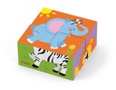 Drevené puzzle kocky - zoo puzzle 4 bloky Viga 50836