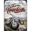 Veľký kovový vývesný štít na motorku ROUTE 66 FREEDOM