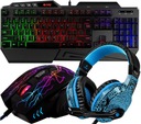 HERNÝ SET KLÁVESNICA MYŠ SLÚCHADLÁ USB RGB